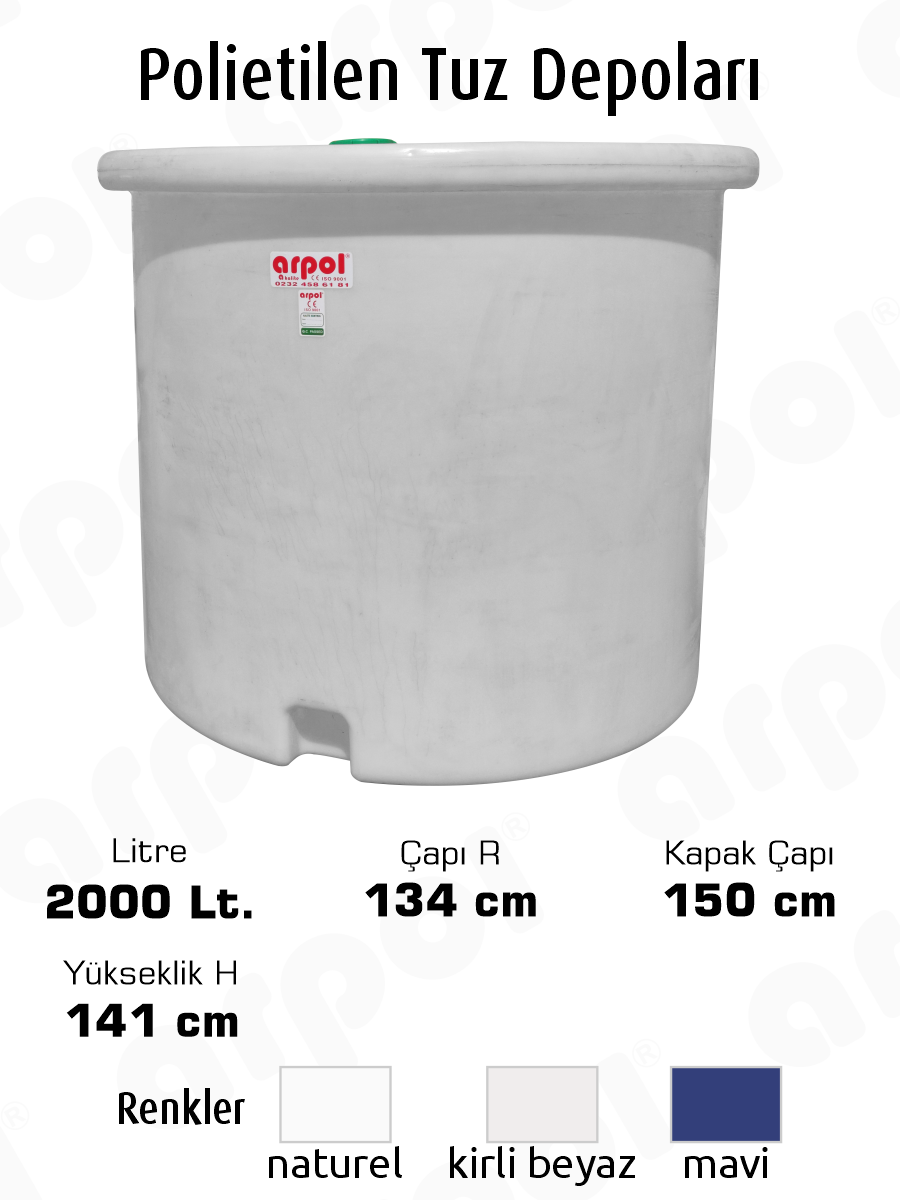 polietilen tuz ve salamura tanklar� 2000 lt